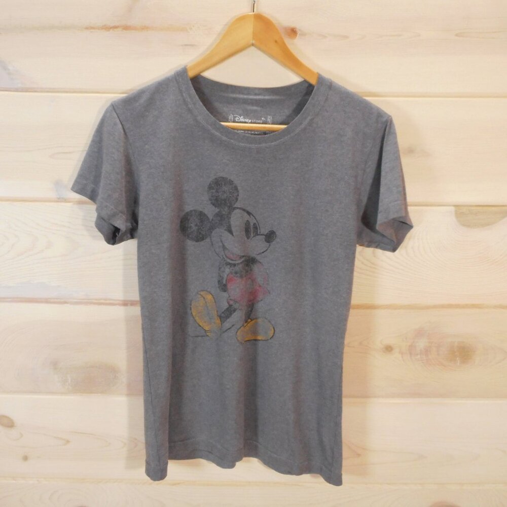 Disney Store Women's Size M Classic Micky Mouse Short Sleeve Organic Cotton Tee
